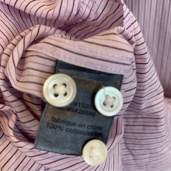 John Varvatos sz M Lavender Striped Cotton Button Up Slim Fit Men’s Dress Shirt - Picture 8 of 9